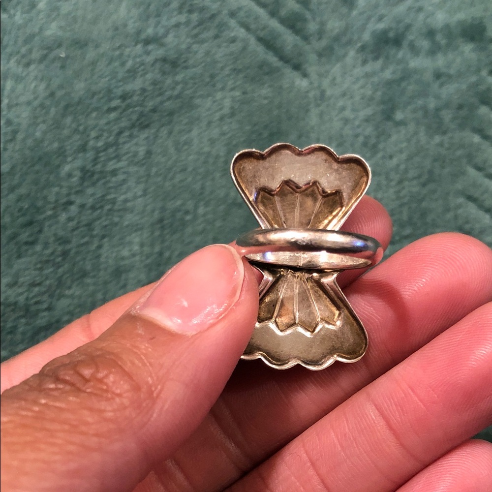 Silver Geometric Statement Ring - image 3